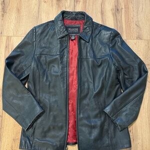 Wilsons Leather Black Jacket with Red Lining